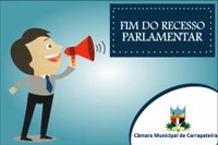 O recesso parlamentar da Câmara Municipal de Carrapateira encerra e as atividades dos 09 vereadores retornam neste sábado (16).